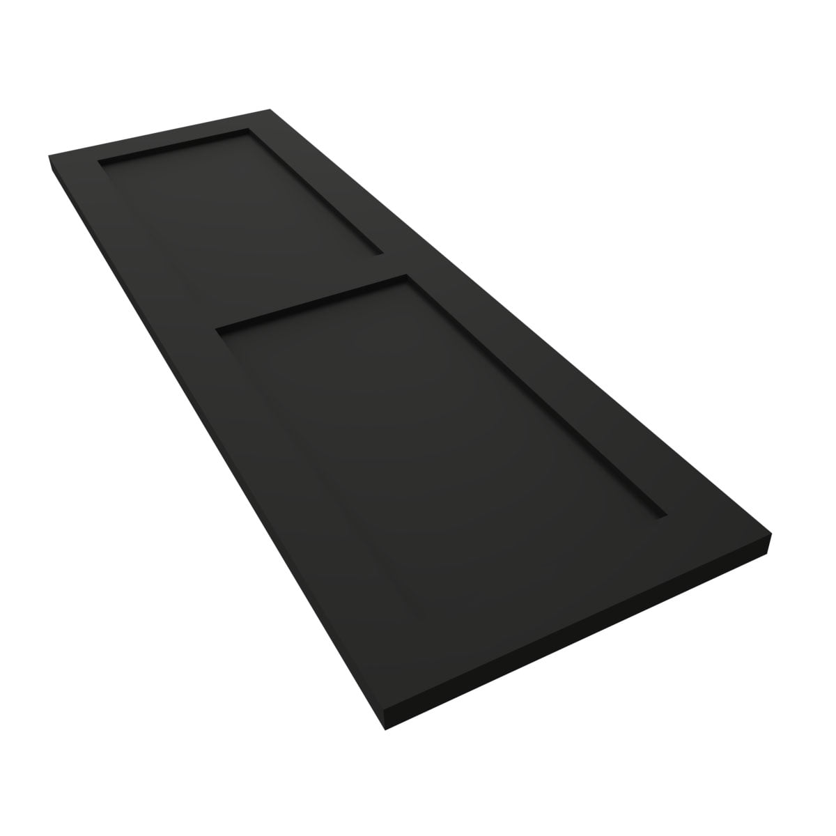 Ekena Millwork 15"W x 65"H True Fit PVC Two Equal Flat Panel Shutters, Black (Per Pair - Hardware Not Included)