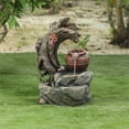 thumbnail image 2 of LuxenHome Resin Tree Stump and Rock Outdoor Fountain, 2 of 7