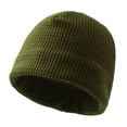 thumbnail image 4 of HAPIMO Knit Fleece Lined Neck Warmer Hat Foldable Design Hat for Winter Outdoor Activities Army Green Free Size, 4 of 4