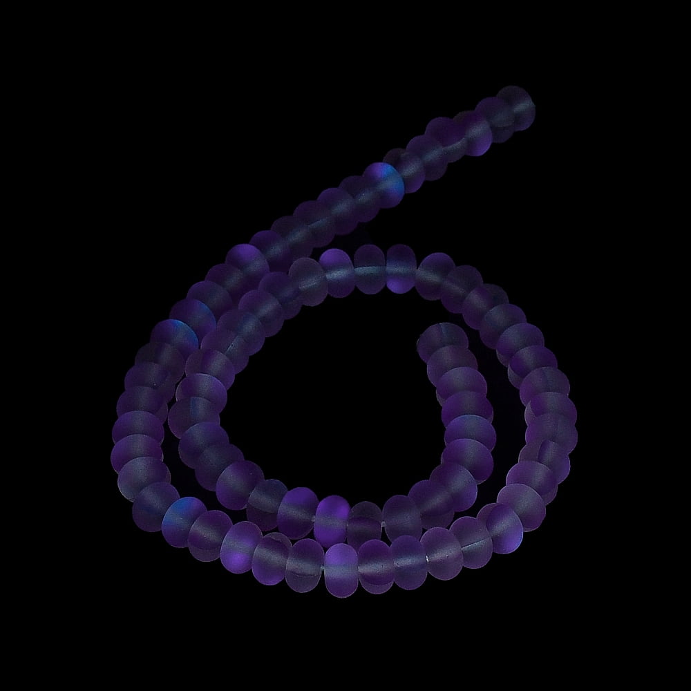 Frosted Transparent Glass Beads Strands Rondelle Lilac 8x5mm Hole: 1mm about 75pcs/strand 14.96''(38cm)