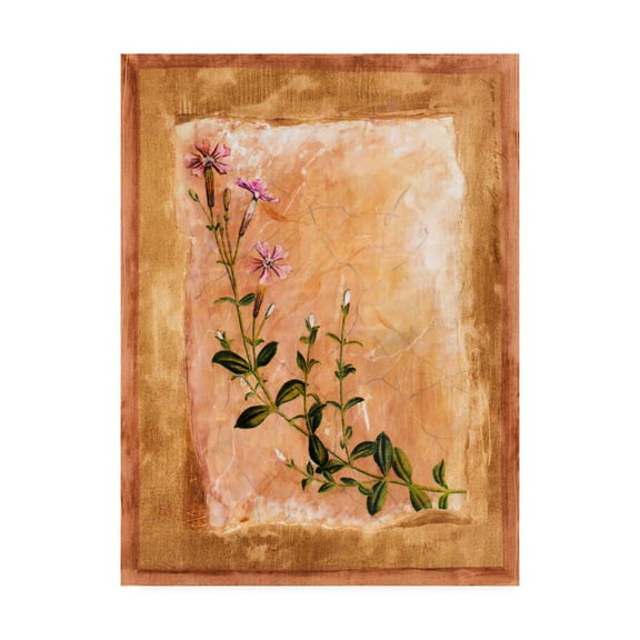 Trademark Fine Art 'Pink Flowers Painting' Canvas Art by Pablo Esteban