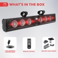 thumbnail image 7 of Pyle Sound Bar System, 6x30W Soundbar for Smart TV and Vehicles with Bluetooth, AUX, USB Playback, RGB Lighting, Remote Control, IPX5 Marine Rated, Weatherproof Aluminum Design (34.7"x4.84"x4.05"), 7 of 7