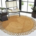 thumbnail image 5 of Natural Jute Circle Rug, Reversible Rustic Farmhouse Boho Area Mat, Natural_B, 5 FT, 5 of 5