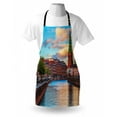 thumbnail image 3 of European Apron Scenic Summer View at Sunset Copenhagen Denmark Old Scandinavian View City Europe, Unisex Kitchen Bib Apron with Adjustable Neck for Cooking Baking Gardening, Multicolor, by Ambesonne, 3 of 3