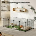 thumbnail image 4 of Metal Wire Storage Cubes Organizer, 15 x 15 inch DIY Small Animal Cage for Rabbit, Guinea Pigs, Puppy, Pet Products Portable Metal Wire Yard Fence (Black, 12 Panels), 4 of 7