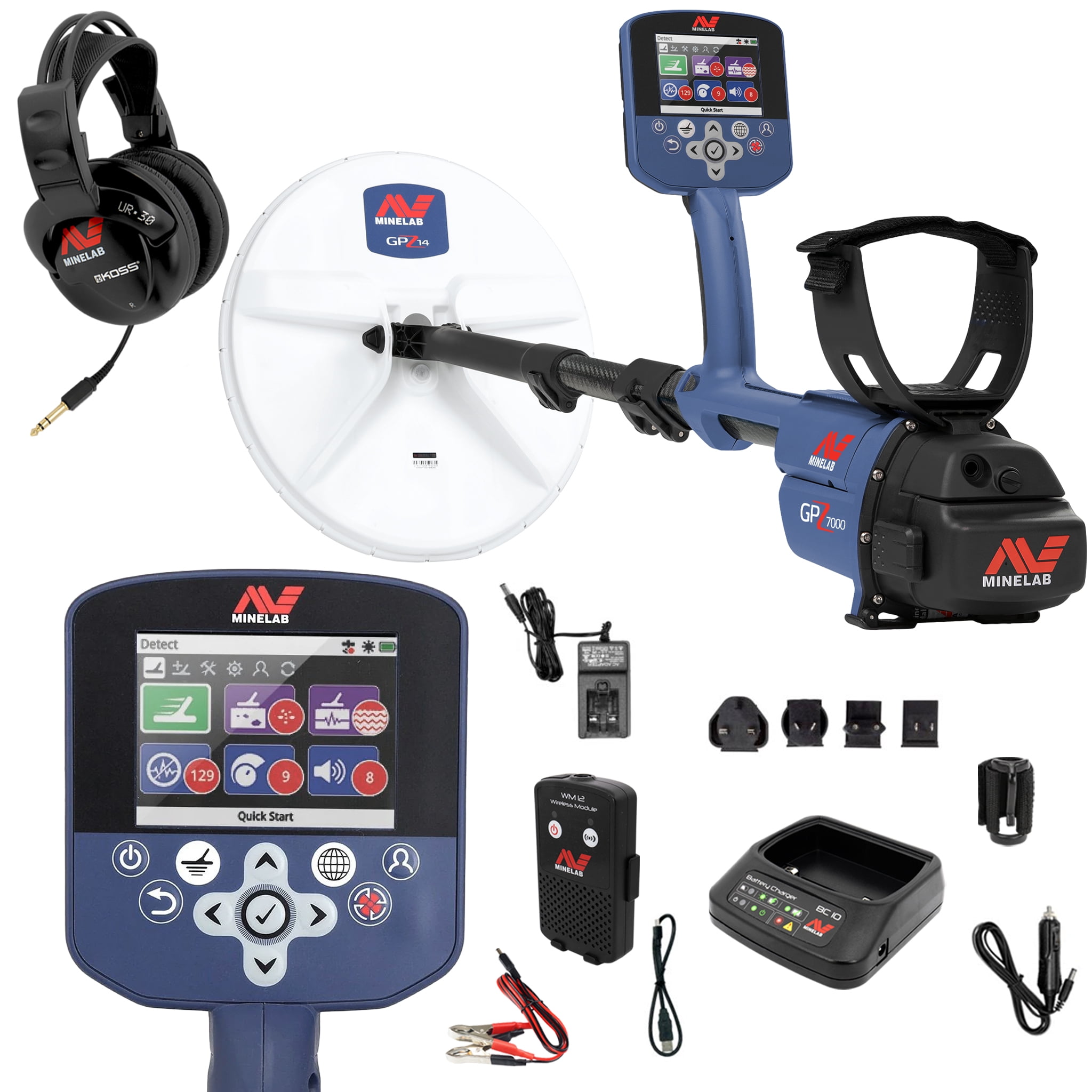 Minelab GPZ 7000 Metal Detector with Pro Find 15, Carry Bag, Finds Pouch
