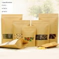 thumbnail image 3 of 50PCS Kraft Paper Food Storage Bags for Cookies Candy Chocolate Cake Bakery Gift Packaging Window Packaging Bags Stand Up Bags, 3 of 10