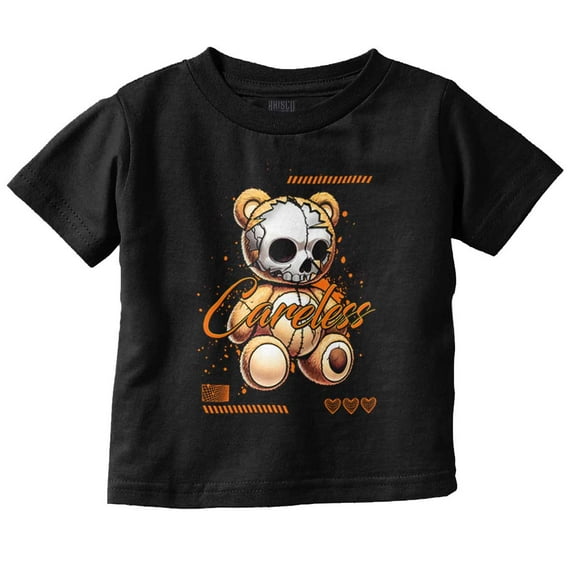 Urban Careless Teddy Bear Skull Toddler Boy Girl T Shirt Infant Toddler Brisco Brands 6M