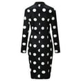 thumbnail image 5 of pxiakgy dresses for women 2022 women's fashion polka dot print v-cut long sleeve work dress elegant dress midi dress women's casual dress black + xl, 5 of 8