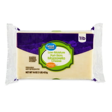 Great Value Low-Moisture Part-Skim Mozzarella Cheese Block, 16 oz