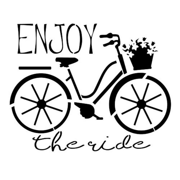 Enjoy the Ride Bicycle Stencil by Designer Stencils (10 mil plastic)