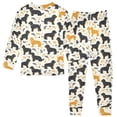 thumbnail image 2 of Dailycode Cotton Pajama Set Snug Fit Long Sleeve Top and Pants for 18M-8Y Dogs Outline and Paw, 2 of 7