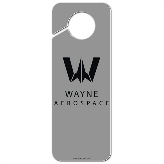 Justice League Movie Wayne Aerospace Plastic Door Knob Hanger Sign