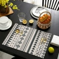 thumbnail image 3 of Rustic Style Artistic Bohemian Flax Placemats Set of 6, 12x18 Inch Classic Tribal Vintage Table Mats, Washable Earthy Ethnic Decor for Kitchen or Dining Room, 3 of 5