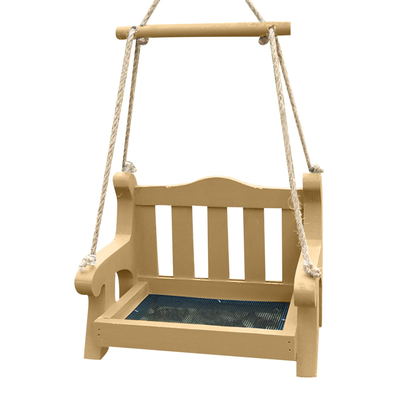 Fridja Wooden Garden Swing Seat Bird Feeder Hanging Swinging Tree