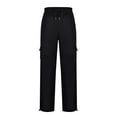 thumbnail image 4 of ADSSDQ Mens Cargo Sweatpants Plus Size Baggy Jogger Sweatpants Drawstring Open Leg Big and Tall Workout Pants with Multi Pockets Black 2XL, 4 of 6