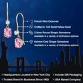 thumbnail image 2 of Gem Stone King 14K Yellow Gold Pink Sapphire French Wire Dangle Earrings for Women (1.20 Cttw, Gemstone September Birthstone, Oval 6X4MM and Round 2.5MM), 2 of 6