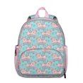 thumbnail image 1 of Funny Pig Cartoon Student Backpack – Watercolor Animal Print with Floral Farm Pattern, Artistic and Abstract Pig Design, 1 of 6