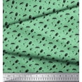 thumbnail image 2 of Soimoi Green Rayon Crepe Fabric Rocket & Spaceship Galaxy Decor Fabric Printed Yard 46 Inch Wide, 2 of 3