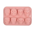thumbnail image 5 of 8-Piece Skull Silicone Chocolate Molds for Baking Jelly Pudding Candy Ice, Reusable Cake Decoration Tools, Temperature Safe, 7.4x5x0.8 Inch, 5 of 8