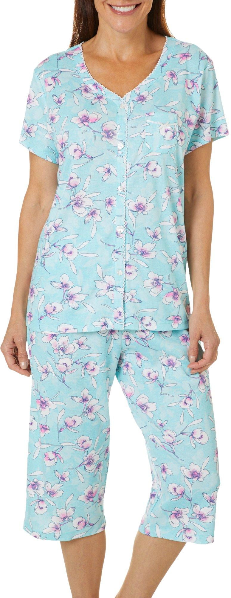 Karen Neuburger Karen Neuburger Womens Floral Print Capri Pajama Set