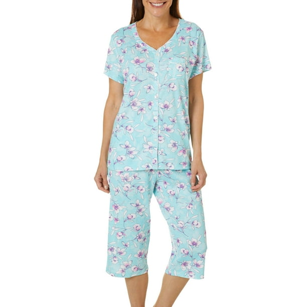 Karen Neuburger - Karen Neuburger Womens Floral Print Capri Pajama Set ...