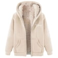 thumbnail image 5 of Cutuoiiu Fuzzy Jackets for Women Christmas Printed Fleece Hooded Jacket with Pockets Gifts, 5 of 5