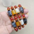 thumbnail image 3 of K-KED Smooth Natural Wrapped Agate Bucket Bead Men's Single Circle Couple Bracelet-7#, 3 of 9