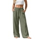 thumbnail image 1 of TaTaai Women's Casual High Waist Wide Leg Long Pants Solid Color Elastic Waist Loose Straight Trousers Lightweight Breathable All Season Bottoms Gift, 1 of 7
