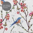 thumbnail image 5 of JOOCAR Bird Bathroom Curtains Cute Blue Birds On Tree Branch Green Leaves Red Sakura Flower Shower Curtains with Hooks 72x72 Inch, 5 of 7