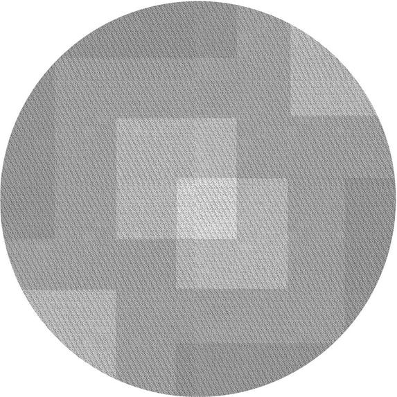 Ahgly Company Indoor Round Patterned Battleship Gray Area Rugs, 3' Round