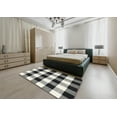 thumbnail image 4 of Ahgly Company Indoor Rectangle Contemporary Light Black Checkered Area Rugs, 5' x 8', 4 of 6