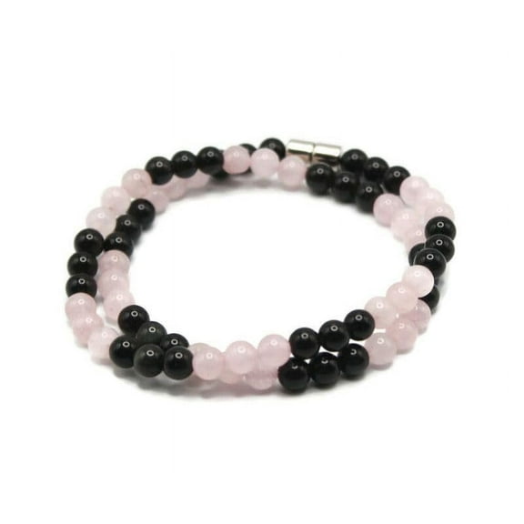 Rose Quartz & Obsidian Necklace - Harmonizing Love and Protection - Handcrafted Gemstone Jewelry for Balance