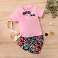 thumbnail image 3 of 5T Kids Boy Clothes Little Boy 2PCS Outfits Short Sleeve Lapel Shirt Tops Floral Shorts Set 5-6 Years Summer Outfits Pink, 3 of 8
