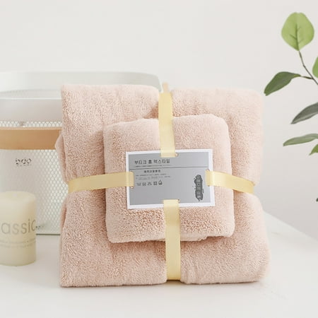 

Christmas High-Density Coral Towel And Bath Towel Two-In-One Set Soft And Absorben