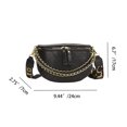 thumbnail image 4 of Bolsa De Hombro Bolsa de pecho a la moda para mujer, bolsa de sillín acolchada con cremallera informal para regalo (negro) Hugtrwg Para Estrenar, 4 of 9