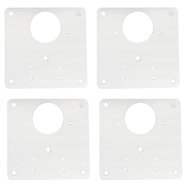 Whataatahia - Placa de reparación de bisagras de 4 piezas, kit de placa de reparación de bisagras de gabinete con orificio, placa de fijación de bisagra de acero inoxidable