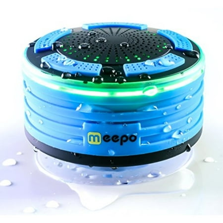 Waterproof Bluetooth Speakers Shower Radio | IPX7 Portile Wireless Shower Speaker with FM Radio and LED Mood Lights | Super Bass + HD Sound for Shower, Pool, Beach, Home, and