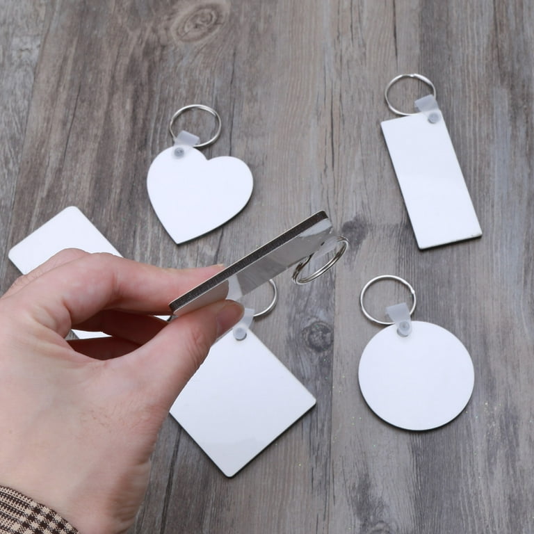 12 Sublimation Wooden Hard Board Key Rings Double Printable Blank MDF Key  Chains