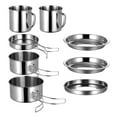 thumbnail image 1 of 1 Set of Outdoor Camping Cookware Portable Cookware Kit Stainless Steel Cookware Kit, 1 of 9