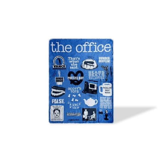 The Office Iconography Fleece Blanket | 45 x 60-Inch Fun Throw Blanket