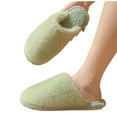 thumbnail image 5 of Wensltd Fuzzy Slippers for Women Winter Indoor and Outdoor Solid Color House Shoes with Memory Foam, 5 of 5