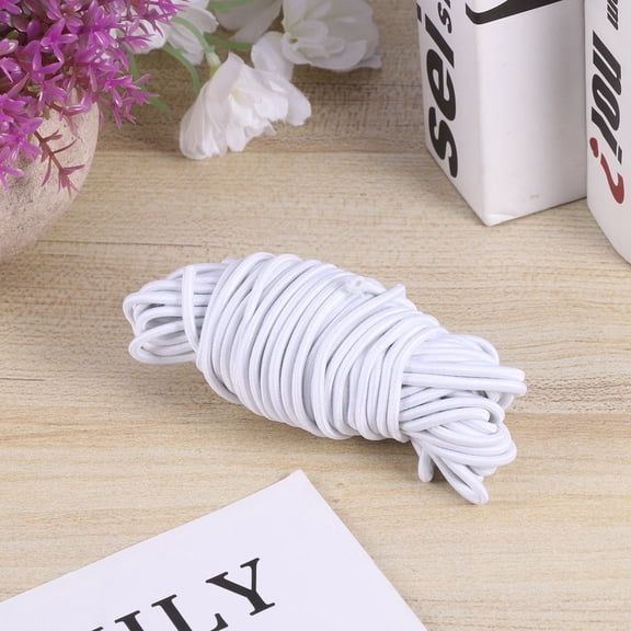 SEWCHICS 1Pc White Elastic Drawstring Cord Rubber Band Rope for Multi-Purpose Home Use