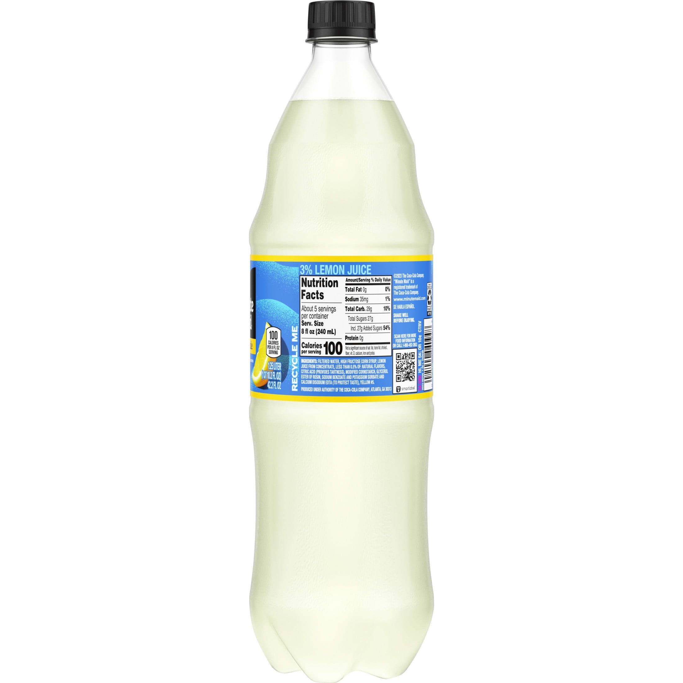 Minute Maid Lemonade Made w/ Real Lemons, 1.25 Liters