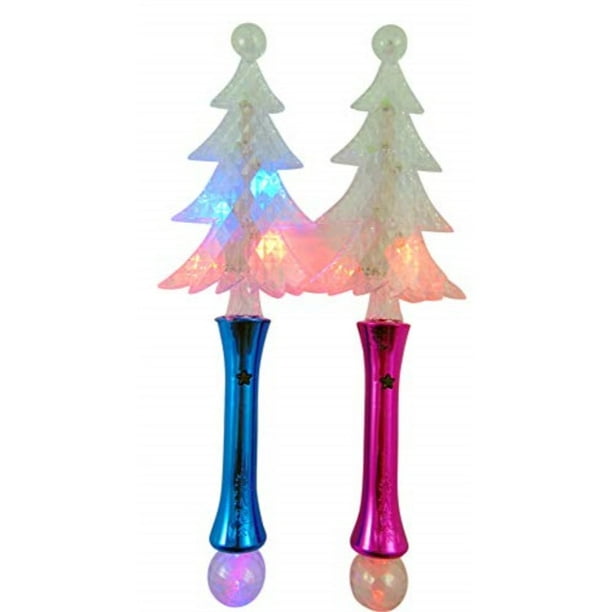 Gloworks Light Up Christmas Tree Wand Flashing LED Toy Set, Pack of 2