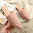 thumbnail image 3 of Women's Spring Autumn Solid Suede Pointed Toe Flat Mule Shoes, 3 of 4