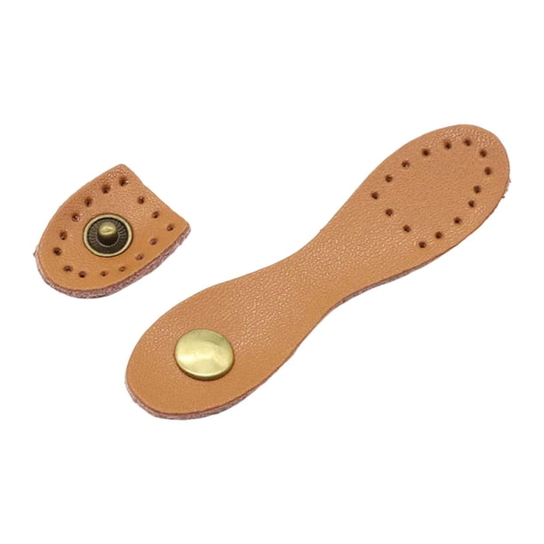 Hebilla de presión de cuero sintético para coser en el bolso, cierre compacto para mujer Marrón