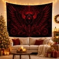 thumbnail image 3 of Dark Raven with Glowing Red Runes Against a Black Background, Mystical Gothic for Dark Art Lovers, Occult Wall Art Decor, Halloween Gift, Tapestry Wall Hanging for Bedroom and Living Room, 3 of 7
