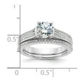 thumbnail image 4 of Sterling Silver & CZ Rhodium 2-piece Wedding Set, 4 of 5