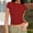 C_ Red, variant on Olyvenn Womens Summer Short Sleeve T-Shirt Ribbed Knit Crew Neck T-Shirt Slim Fitted Basic Tops Solid Color Casual Crop Top Coffee XL